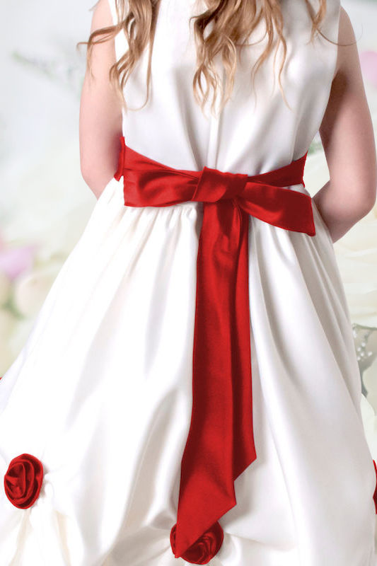 Red rose flower girl dresses discount